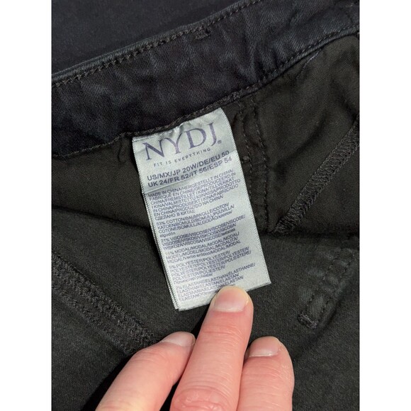 NYDJ Billie Mini Boot Black Jeans Raw Hem High Rise Lift Tuck Women's 20W (J2) - Picture 7 of 10